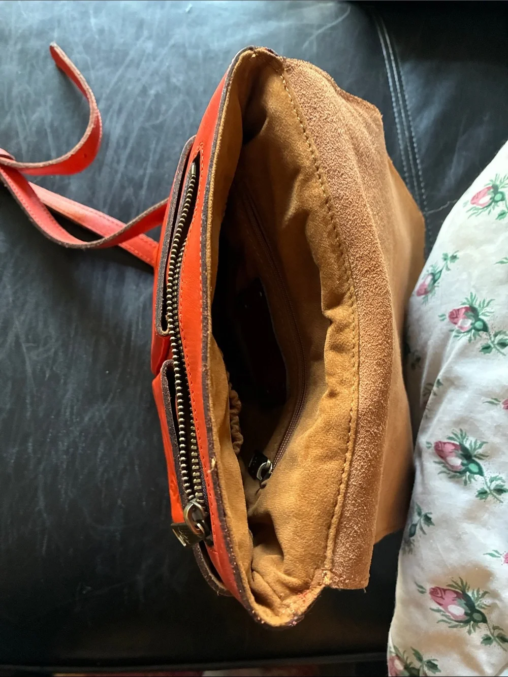 Patricia Nash Orange Leather Crossbody Bag